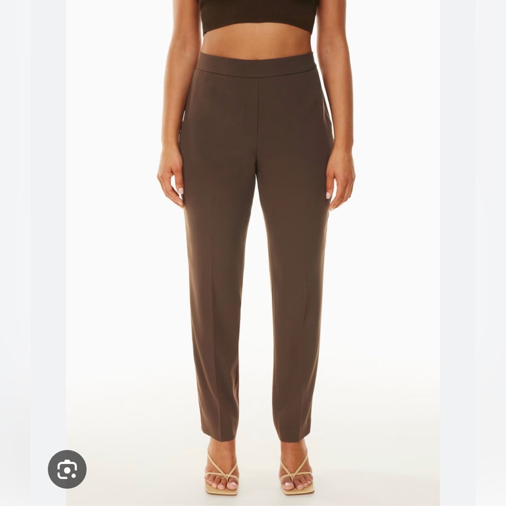 Babaton Aritzia Conan coffee bean pant Size 10 NWOT mid rise slim leg pull on